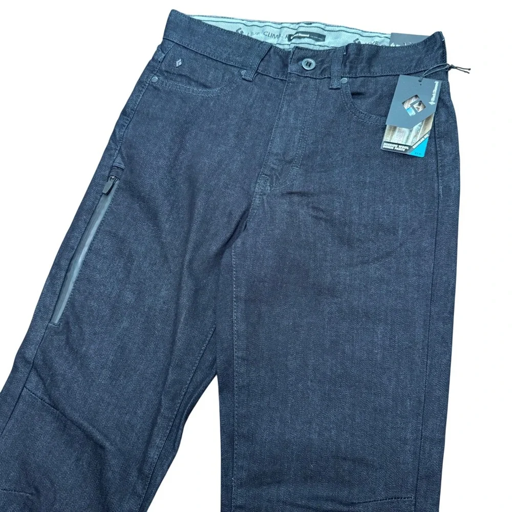 Black Diamond Mission Wool Denim Pants Mens 28x32 Black Technical Climbing New